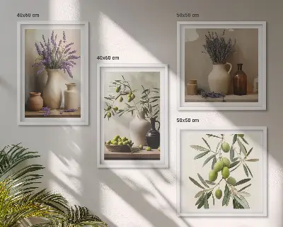 Sada obrazů Dekorace květin ve vázách moderní provedení