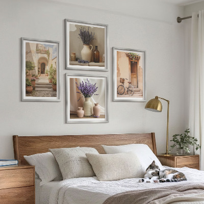 Moderní sada obrazů Levandulové květy a architektura
