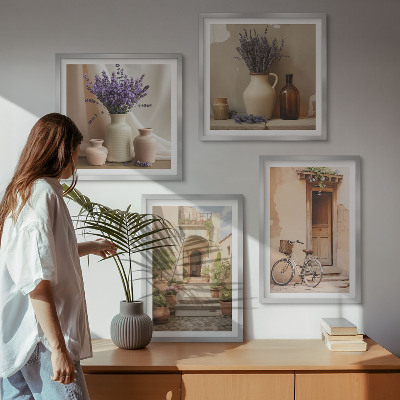 Moderní sada obrazů Levandulové květy a architektura