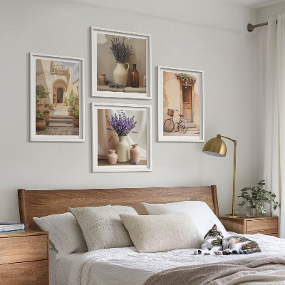 Moderní sada obrazů Levandulové květy a architektura
