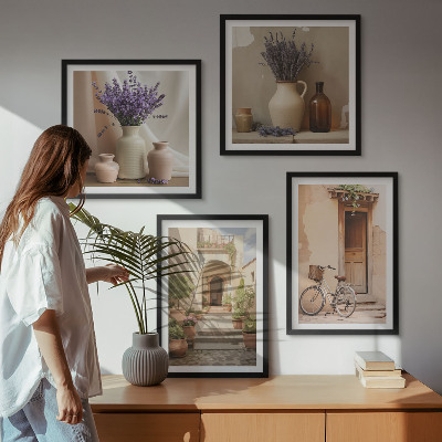 Moderní sada obrazů Levandulové květy a architektura
