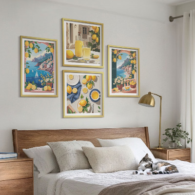 Moderní sada obrazů Italské citrony s motivem moře