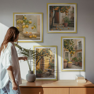 Moderní sada obrazů Citrusová zahrada na slunci