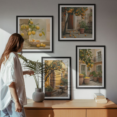 Moderní sada obrazů Citrusová zahrada na slunci