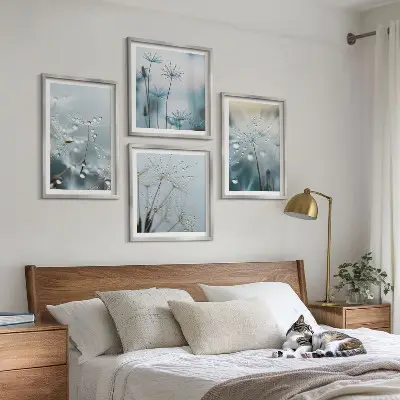 Sada obrazů Kapky rosy na pampeliškách moderní provedení