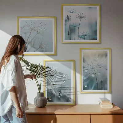 Sada obrazů Kapky rosy na pampeliškách moderní provedení