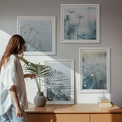 Sada obrazů Kapky rosy na pampeliškách moderní provedení