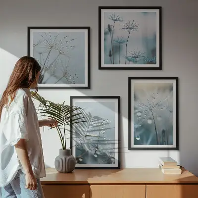 Sada obrazů Kapky rosy na pampeliškách moderní provedení