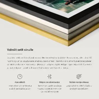Dekorativní sada obrazů barevné domy u moře se sluncem