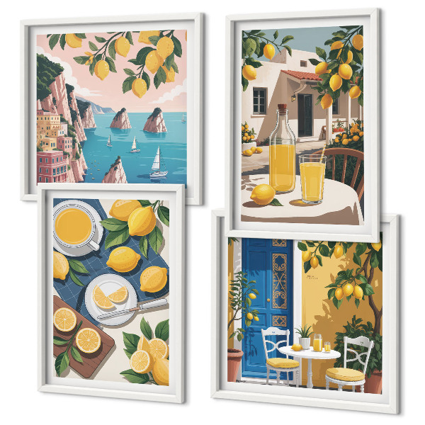 Moderní sada obrazů Limonáda na terase