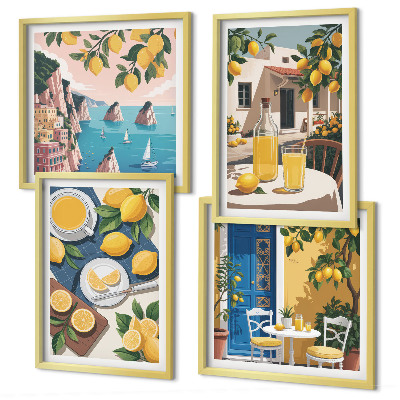 Moderní sada obrazů Limonáda na terase
