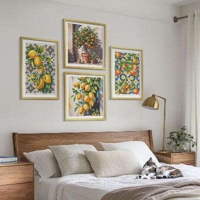 Moderní sada obrazů Barevné abstraktní citrusové plody