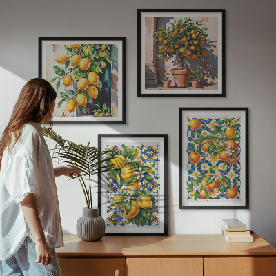 Moderní sada obrazů Barevné abstraktní citrusové plody