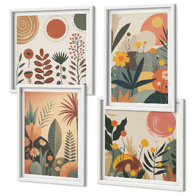 Moderní sada obrazů Teplé rostlinné vzory v boho stylu