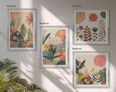Moderní sada obrazů Teplé rostlinné vzory v boho stylu