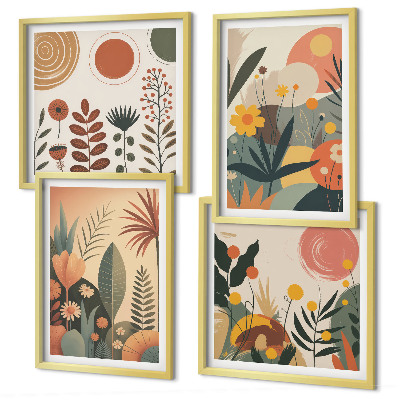 Moderní sada obrazů Teplé rostlinné vzory v boho stylu