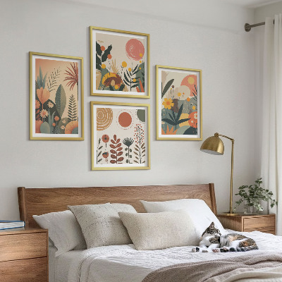 Moderní sada obrazů Teplé rostlinné vzory v boho stylu
