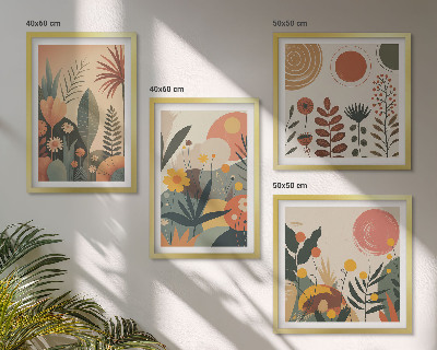 Moderní sada obrazů Teplé rostlinné vzory v boho stylu