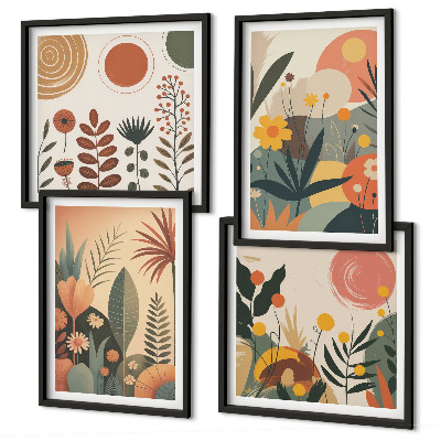 Moderní sada obrazů Teplé rostlinné vzory v boho stylu