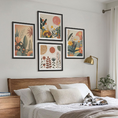 Moderní sada obrazů Teplé rostlinné vzory v boho stylu