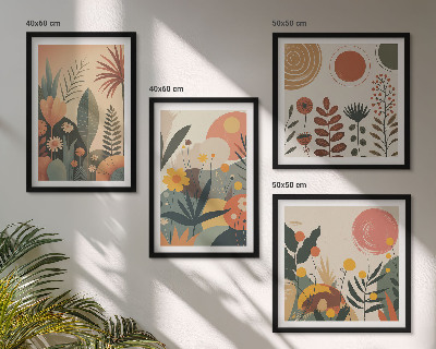 Moderní sada obrazů Teplé rostlinné vzory v boho stylu