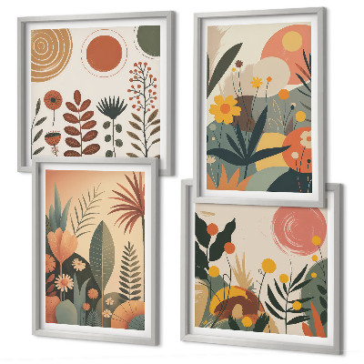 Moderní sada obrazů Teplé rostlinné vzory v boho stylu
