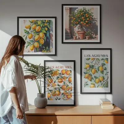 Moderní sada obrazů s motivem ovocných citrusů