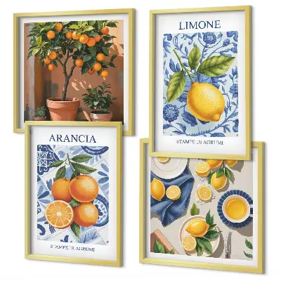 Sada obrazů Ilustrace citrusů moderní provedení