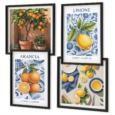 Sada obrazů Ilustrace citrusů moderní provedení