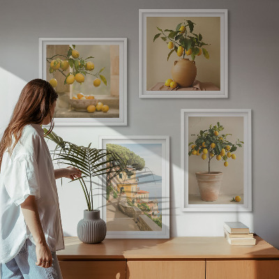 Moderní sada obrazů Citroníky v květináčích