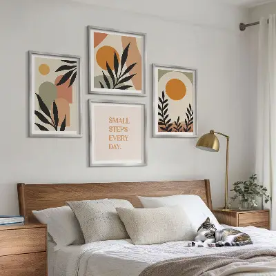 Moderní sada obrazů abstraktní rostlinné motivy