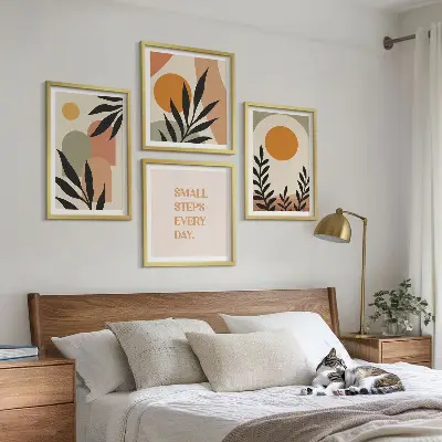 Moderní sada obrazů abstraktní rostlinné motivy