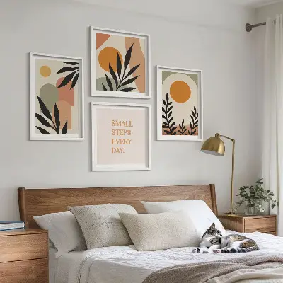 Moderní sada obrazů abstraktní rostlinné motivy