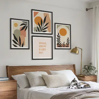 Moderní sada obrazů abstraktní rostlinné motivy