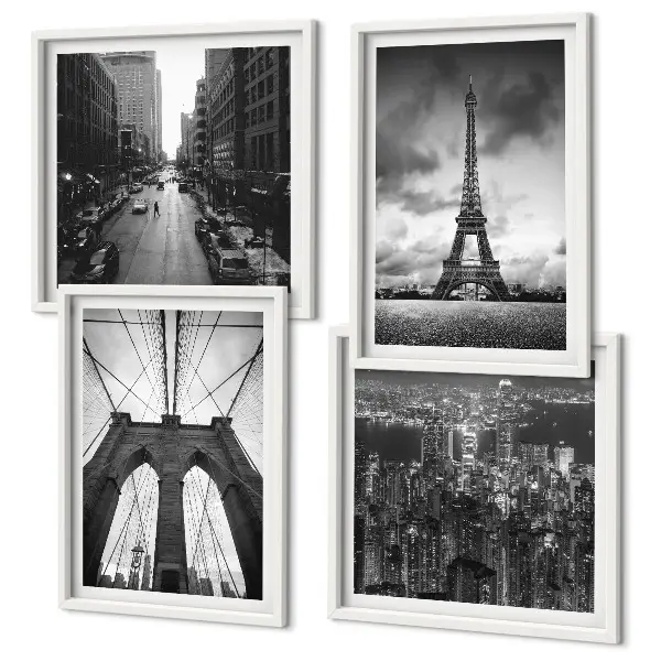 Sada obrazů Monochromatické mostní věže moderní sada