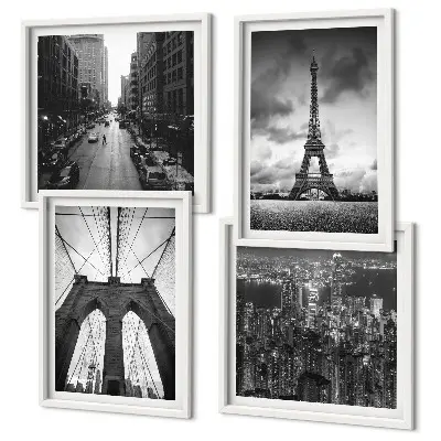 Sada obrazů Monochromatické mostní věže moderní sada