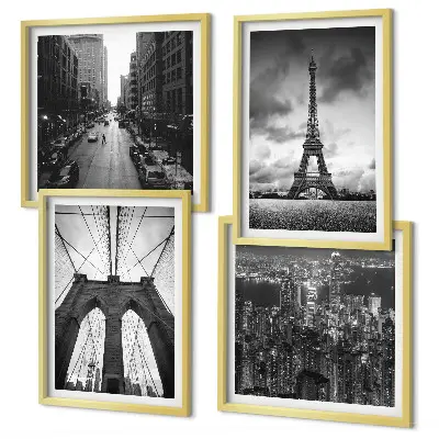 Sada obrazů Monochromatické mostní věže moderní sada