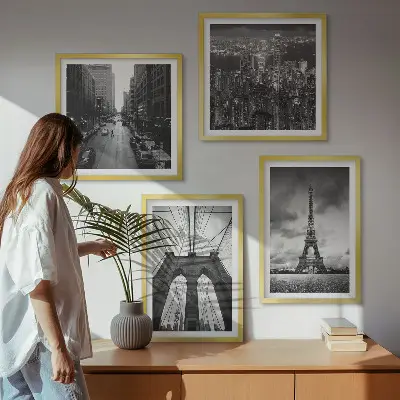 Sada obrazů Monochromatické mostní věže moderní sada