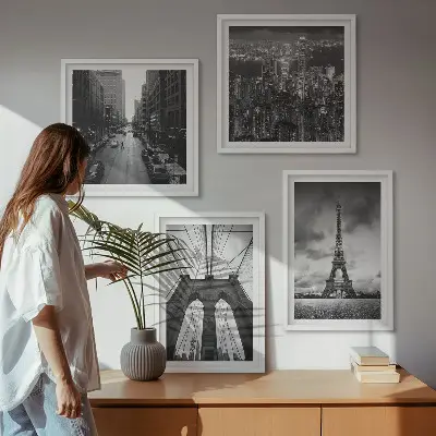 Sada obrazů Monochromatické mostní věže moderní sada