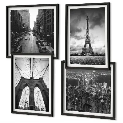 Sada obrazů Monochromatické mostní věže moderní sada