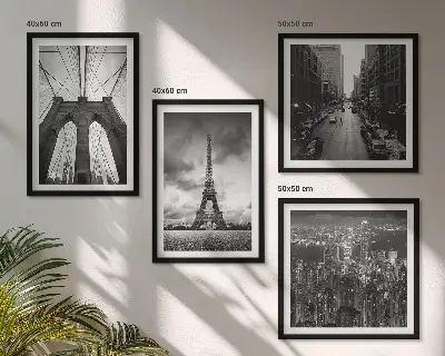Sada obrazů Monochromatické mostní věže moderní sada