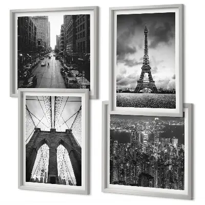 Sada obrazů Monochromatické mostní věže moderní sada