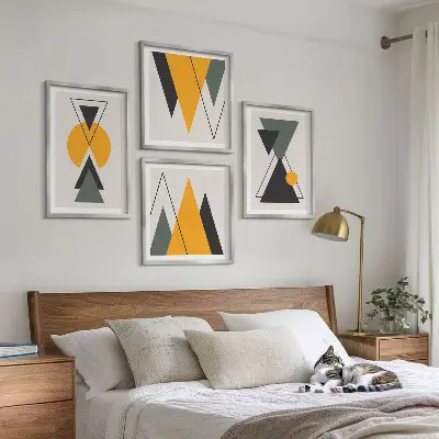Abstraktní geometrie tvarů moderní sada obrazů