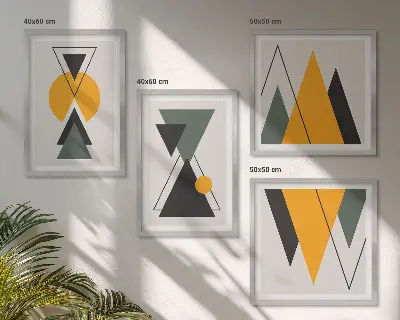 Abstraktní geometrie tvarů moderní sada obrazů