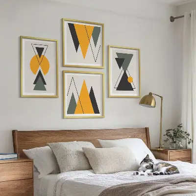 Abstraktní geometrie tvarů moderní sada obrazů