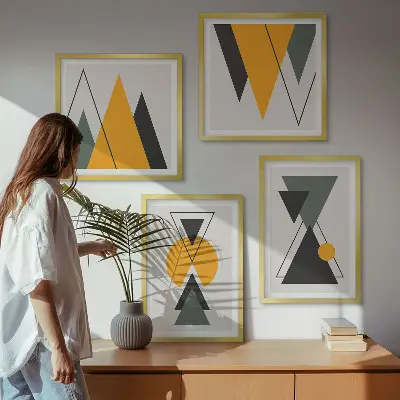 Abstraktní geometrie tvarů moderní sada obrazů