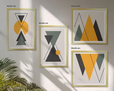 Abstraktní geometrie tvarů moderní sada obrazů
