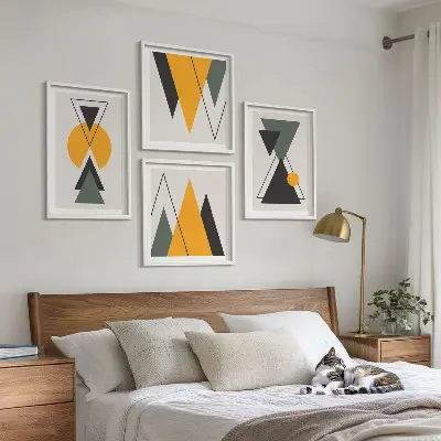 Abstraktní geometrie tvarů moderní sada obrazů