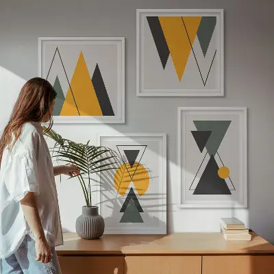 Abstraktní geometrie tvarů moderní sada obrazů
