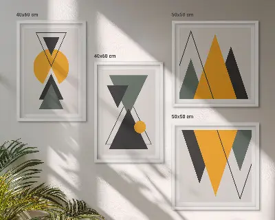 Abstraktní geometrie tvarů moderní sada obrazů